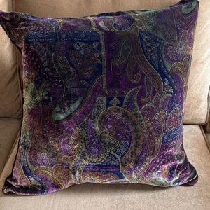 Ralph Lauren Rutherford Park Purple Paisley Velvet Pillow
